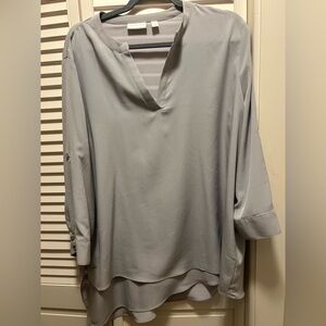 New York & Company Light Gray Blouse